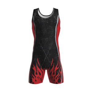 Combinaison de lutte en polyester respirant à séchage rapide avec impression par décharge et logo frontal – Personnalisez votre combinaison de lutte - Product Image 1