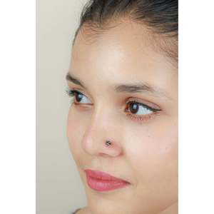 925 Silver Nosepin Tribal Rose Pattern Nazakat Stainless Steel <b>Titanium</b> Body Jewelry Cut Diamond Nose <b>Rings</b> Studs 14K Main Opal - Product Image 2