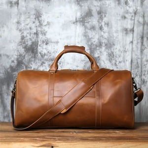 Sac de voyage en cuir véritable vintage avec logo personnalisé pour homme, voyage de luxe avec fermeture à glissière, compartiment à chaussures réutilisable - Product Image 4