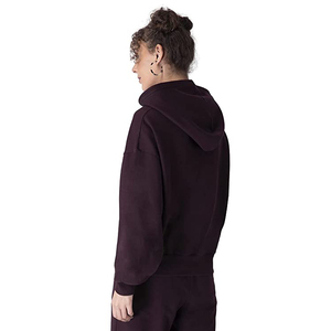 Surdimensionné drop épaule broderie logo chenille patch chandail chenille broderie coton polaire pull à capuche pour femmes - Product Image 2