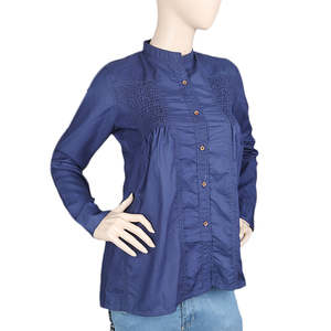 Chemise décontractée à manches longues pour femme Chase Value - Polycoton bleu marine - Product Image 2