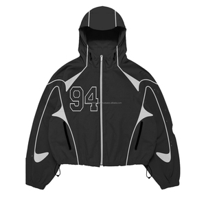 Ensemble de survêtement coupe ample zippé pour homme, style streetwear, grande taille, coupe-vent - Product Image 3