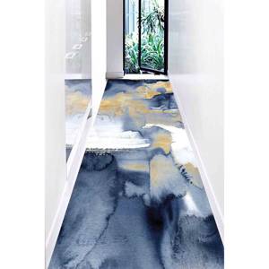 Navy Blue Modern Printed Rug, <b>Large</b>, Accent, Luxury, Hallway, Car <b>Mat</b>,Nonwoven Soft Rug - Product Image 4