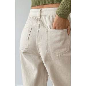 Jean en denim crème à jambe large pour femme, taille haute, écologique, durable, style urbain moderne, taille 26-40 - Product Image 5