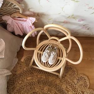 Silla de bebé de ratán de color natural respetuosa con el medio ambiente de Diseño Popular, sillas sólidas en forma de pavo real para niños pequeños - Product Image 6