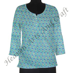 Indien meilleur main bloc imprimé haut en coton robe femmes porter Designer fête porter à la main tunique fille porter haut Floral Kurti vêtements - Product Image 4