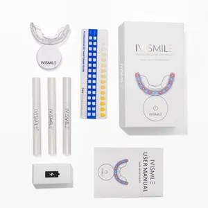 Kaynak tedarikçisi ev kullanımı toptan kablosuz özel Logo diş beyazlatma jel 32 Leds işık kaliteli ev diş beyazlatma kiti Led