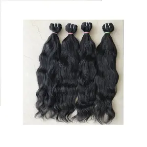 Virgin Indian Raw Human Extension Bundle Raw Indian Remy Wholesale's Natural Wavy Unprocessed Cuticle Virgin Human Hair Vendor's