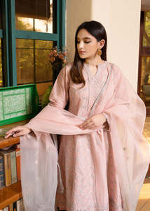Robe de créateur pour dames ethniques indiennes costumes de pelouse cousus pakistanais 3 pièces 2023 nouveaux costumes pakistanais à la mode en ligne - Product Image 4
