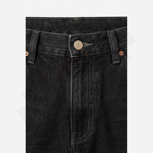 กางเกงยีนส์ทรงตรงแบบปะติดปะต่อสไตล์เรโทรสำหรับผู้ชาย รุ่นคัสตอม ฮายสตรีท ปี 2026 สำหรับฤดูร้อน/ฤดูหนาว ซักได้ ติดกระดุม ล้างสีแบบสโตนวอช สไตล์วินเทจ - Product Image 4