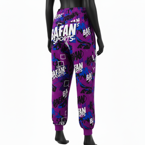 Pantalones Holgados para Mujer, Premium, 280 GSM, Algodón, Poliéster, Felpa, Suaves, Color Morado, Impresión por Sublimación Completa, Logotipo Personalizado, Pantalones Holgados en Venta - Product Image 5