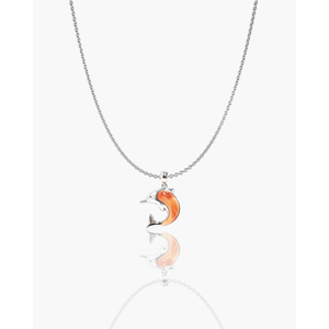 Colgante de Delfín Chapado en Rodio con Diamante y Perla para Regalo de Boda - Product Image 1