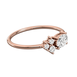 Anillo de Boda de Diseño con Diamantes Ovalados y Redondos - Product Image 5