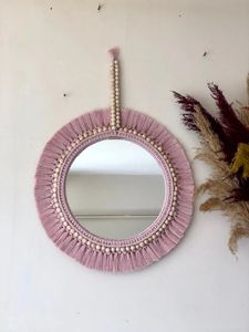 Cheap Price Macrame Cotton <b>Hanging</b> <b>Mirror</b> Antique Decorative <b>Wall</b> <b>Mirrors</b> Bamboo Crafts <b>Wall</b> Mounted <b>Mirrors</b> Decor - Product Image 3