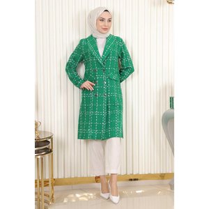 Abrigo de Lana con Botones y Cuello Ancho para Mujer, Elegante Ropa de Abrigo con Plumón - Product Image 3