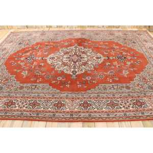 Tapis turc, tapis vintage 8,2x12 pieds, tapis en laine abstrait rouge et gris - Product Image 2