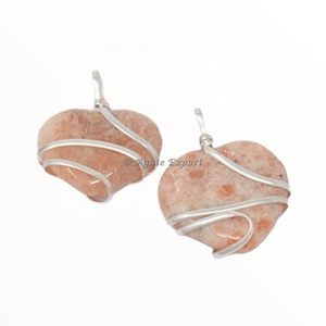 Pendentif en forme de cœur en Tourmaline noire naturelle, fil artisanal, enveloppe de pierres précieuses, pendentif en cristal de guérison pour collier, vente en gros - Product Image 1