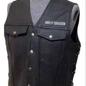 Gilet de moto en cuir respirant 100% polyester/coton, patchs personnalisés, couleur, taille, design, haute qualité, hiver - Product Image 6