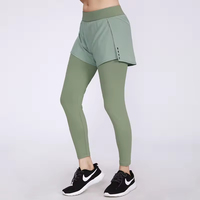 Yeni stil moda tasarım 2 in 1 Yoga tozluk spor bayan yüksek bel Yoga pantolon eğitim spor Fitness tayt kadınlar için