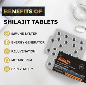 OEM <b>Shilajit</b> Tablets 60 Count 100% <b>Pure</b> <b>Shilajit</b> Tablets 200mg Each for Men & Women with 82% Fulvic Acid & 85+ Trace Minerals - Product Image 3