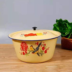Grand bol rond en émail personnalisé en métal et en émail avec une qualité Standard pour la décoration des fêtes de la maison et de l'hôtel - Product Image 3