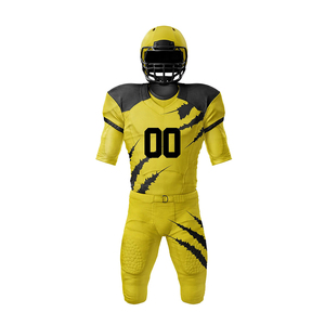 Uniformes de football américain en polyester imprimé par sublimation du nom et du numéro de l'équipe avec une conception et une taille personnalisées - Product Image 1