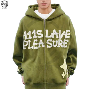 เสื้อมีฮู้ดแบบมีซิปสำหรับผู้ชายผ้าฝ้าย100% มีฮู้ดสำหรับฤดูหนาวโลโก้ตามสั่ง2025 - Product Image 5