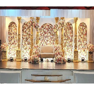 Boda romana, escenario temático de oro blanco, gran decoración de boda india, escenario de fibra blanca para fiesta de moda, conjunto de decoración de boda de cuento de hadas - Product Image 1