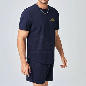 Conjuntos de camiseta y pantalones cortos para hombre con logotipo personalizado más vendidos Conjunto de camiseta y pantalones cortos de dos piezas para hombre - Product Image 5