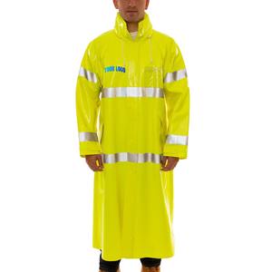 Veste de pluie de sécurité réfléchissante et légère pour hommes, imperméable haute visibilité en PVC et spandex, combinaison imperméable - Product Image 5