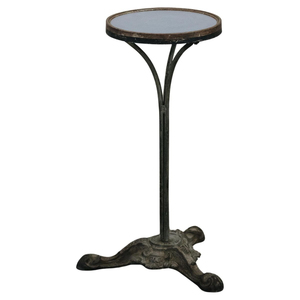 Table basse de bistrot ronde de style vintage en gros avec base en fonte et plateau en bois de chêne, parfaite pour les cafés et les restaurants à bon prix - Product Image 6