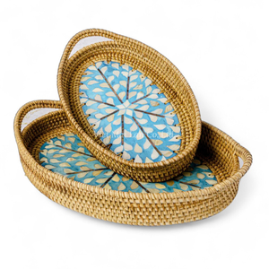 Bandeja Rectangular Premium de Ratán con Incrustaciones de Nácar, Suministro al por Mayor para Hoteles, Restaurantes y Servicios de Catering - Product Image 2