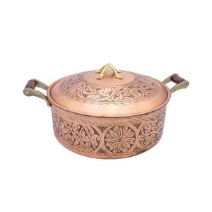 High Quality Eco-Friendly Copper Serving Pot High Demand for Serving Dishes Food <b>Warmers</b> Manufacturer Exporter Safe Rice Dish - Product Image 2