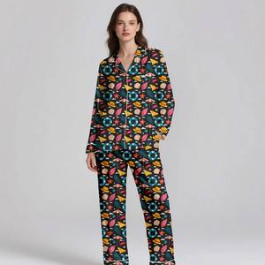 Elegante Conjunto de Pijama de Seda Satén para Adultos, Ligero, con Estampado Digital, Suave y Lujoso para el Hogar - Product Image 3