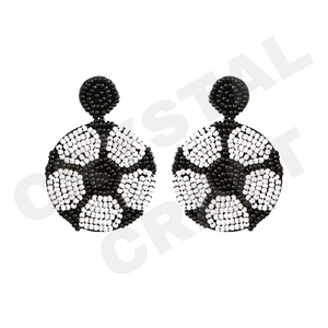 Reno Rodeo blanco vaquera pendientes con cuentas para mujer patriótico naranja blanco azul Color para boda o día conmemorativo - Product Image 5