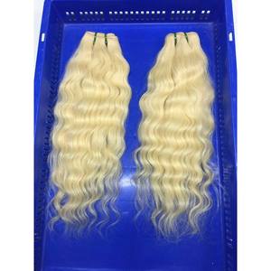 Extensiones de Cabello Humano Virgen Remy Indio Rubio 613 con Trama, Estilo Liso, de Cabello Peruano y Brasileño Decolorado - Product Image 1