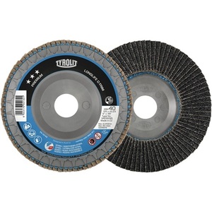 แผ่นขัด LONGLIFE C-TRIM ขนาด 125 มม. ความหยาบ 40 กริต สำหรับขัดเหล็ก/สแตนเลส  ทำจากเซอร์โคเนียคอรันดัม  บรรจุ 10 ชิ้น โดย TYROLIT - Product Image 1