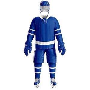 Uniforme de hockey sur glace personnalisé 100% polyester, confortable et ajustable en taille, avec nom d'équipe et impression personnalisés, en stock - Product Image 5