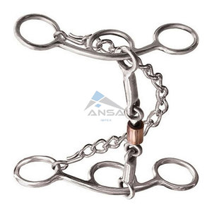 Bocado de entrenamiento para caballos de acero inoxidable liso de 5.5 pulgadas, 3 piezas, alta calidad, precio mayorista, proveedor a granel - Product Image 2