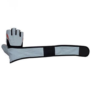 Logotipo de ejercicio de levantamiento de pesas, guantes de levantamiento de pesas aceptables personalizados, guantes de gimnasio transpirables antideslizantes de medio dedo - Product Image 4