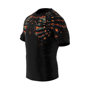 เสื้อแรชการ์ดแบบครึ่งแขนสำหรับผู้ชายเสื้อดำแขนสามส่วน MMA BJJ - Product Image 4