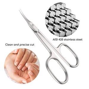 Tijeras de belleza para uñas de alta calidad de estilo Ruso, logotipo personalizado, Tijeras para uñas para cutículas, hoja curva de acero inoxidable, punta fina, Pakistán - Product Image 2