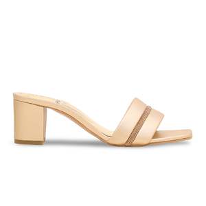 Sandales à talons dorées FN7739 Pantoufle élégante au design complexe - Product Image 3