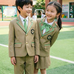 Conjunto de Uniforme Escolar Estilo Británico, Blazer Azul Rey Clásico con Diseño de 3 Piezas, Apto para Jardín de Niños y Escuela Primaria - Product Image 3