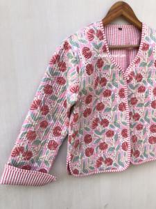 Chaquetas acolchadas florales naranjas, chaqueta de algodón con estampado floral estilo bohemio para otoño e invierno, abrigo estilo streetwear, chaqueta acolchada reversible estilo boho. - Product Image 4