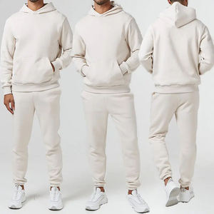 2024 hiver 360gsm Logo personnalisé hommes Fitness survêtement ensemble surdimensionné coton taille élastique Joggers à capuche en gros tenue décontractée - Product Image 1