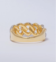 Chaîne Hip Hop Unisexe en Argent Sterling Plaqué Or et Argent, Style Maillons Cubains Sertis de Diamants, Bijou de Luxe Certifié IGI
