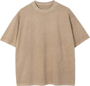 Camiseta de Alta Calidad al por Mayor, Personalizada, 100% Algodón Pesado, Lavado Ácido, Tinte Liso, Camiseta Premium de Manga Corta para Hombre - Product Image 4