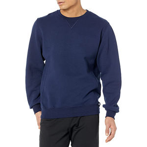 Sweat-shirt à col rond basique moderne, uni noir, unisexe, pull-over, haut streetwear à forte demande - Product Image 1