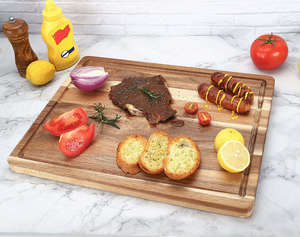 Tabla de Cortar de Madera de Acacia Rectangular de Alta Calidad con Ranura para Jugos - Product Image 3